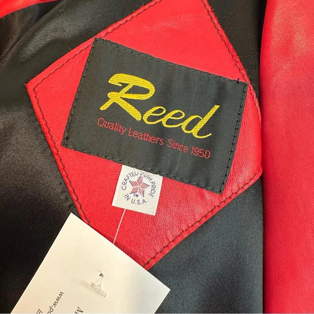Vintage Red Soft Leather Jacket Women's 1980s 1990s Festive Western Boho Preppy - Picture 13 of 16